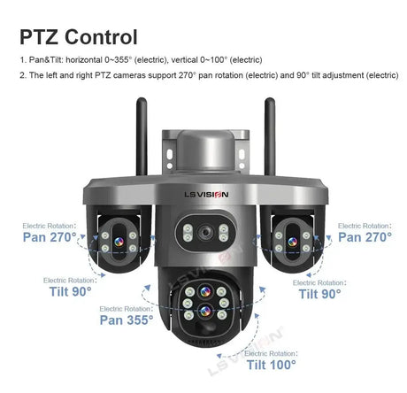 LS Vision 20MP Solar WiFi Surveillance Camera V380 Pro 10X Optical Zoom Outdoor - stepyours.com