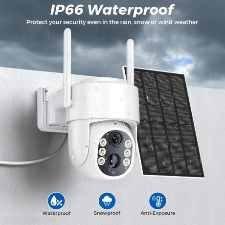 Abuntu 5MP Solar Outdoor Camera - Wireless WiFi with 7800mAh Battery Hooks - stepyours.com