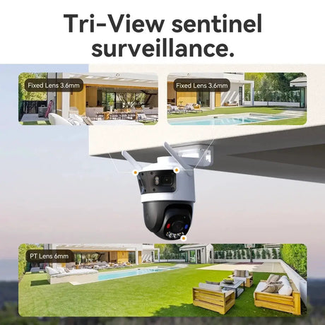IMOU Cruiser Triple Lens Outdoor Camera Red Blue Warning Light PTZ WiFi - stepyours.com