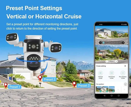 LS VISION 20MP Outdoor WiFi Security Camera With 4 Lenses 10X Zoom Auto Tracking - stepyours.com