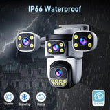Outdoor WiFi PTZ CCTV Camera With 5X Zoom Four Lens Night Vision - stepyours.com