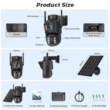 8MP 4K Solar WiFi Outdoor Camera Built In Battery Dual Lens 2K Surveillance - stepyours.com
