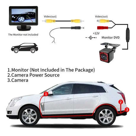 Hippcron Front And Rear Reverse Camera Night Vision Waterproof Distance Scale - stepyours.com