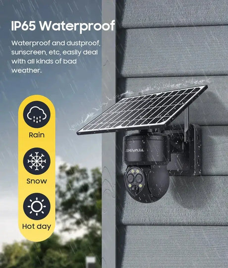 Shiwojia 4G Sim Solar Camera With WiFi 6W Dual Lens 12X Zoom