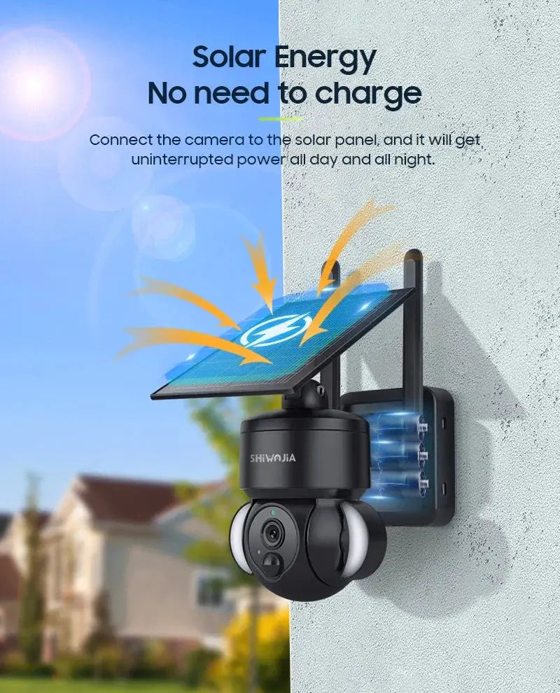 SHIWOJIA Mini Solar Camera 4G Wifi PTZ 3MP 4X Zoom - ESCAPION