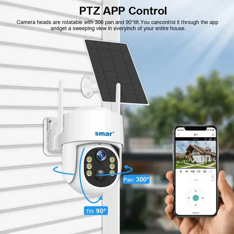 Solar Powered 4MP PTZ IP Security Camera With Night Vision