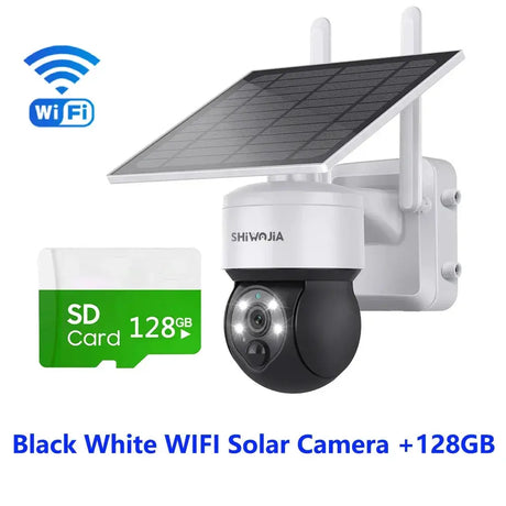 Shiwojia Wifi Wireless PTZ Solar Camera 4G SIM Outdoor 4MP