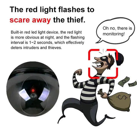 Dummy Security Camera Red LED Light For Home Safety