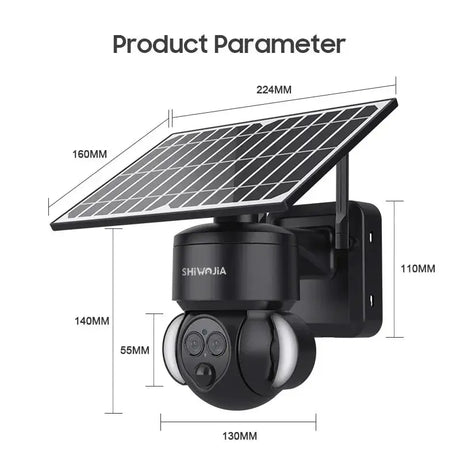 Shiwojia 6MP Solar Camera With 4G Sim Card Outdoor 12X Zoom