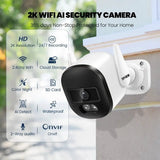 TPTEK 3MP WiFi Outdoor Bullet Camera - AI Human Detection, IP66 Weatherproof - stepyours.com