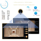 New 4.3 Inch Peephole 140° Smart Video Doorbells Door Viewer Camera Security Monitor 1080P HD Visual Doorbell by stepyours.com