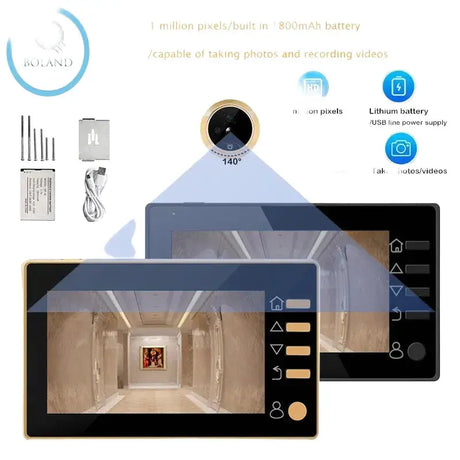 New 4.3 Inch Peephole 140° Smart Video Doorbells Door Viewer Camera Security Monitor 1080P HD Visual Doorbell by stepyours.com