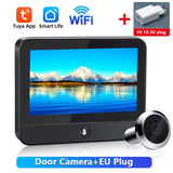 Awapow Tuya Wireless Radar Doorbell Wifi Door Peepholes Camera PIR Motion Detection 1080P Night Vision 4.3 Inch Rechargeable by stepyours.com
