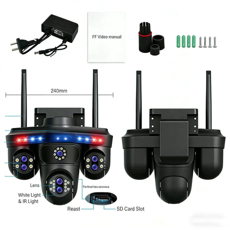 Difang 5MP WiFi IP Camera Outdoor PTZ 10x Zoom Auto Tracking CCTV - stepyours.com