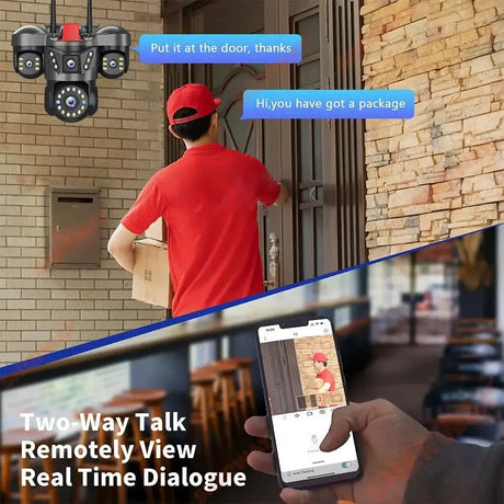 Sherway 10K 20MP UHD Outdoor Quad Lens WiFi IP Camera With 360 PTZ Auto Tracking - stepyours.com