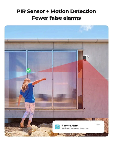 H View PIR Battery Powered Wireless Outdoor Security Camera 2K 3MP WiFi Siren - stepyours.com