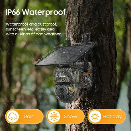 INQMEGA 5MP 4G Solar Security Camera IP66 Waterproof WiFi
