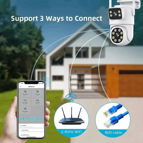 Sherway 4K 8MP Tuya Dual - Lens Outdoor PTZ Camera - AI Tracking and Smart Home - stepyours.com