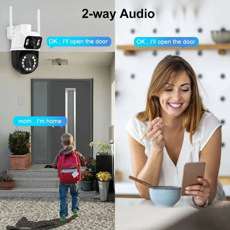 8MP 4K PTZ WiFi Outdoor Camera - Dual Lens AI Tracking for Enhanced Security - stepyours.com