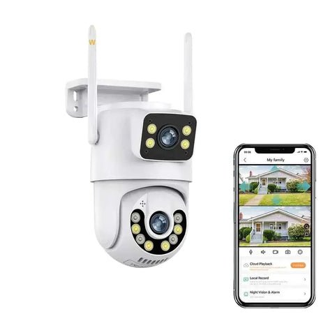 Outdoor Wireless Security IP Camera 4K 8MP Dual Lens - AI Auto Tracking - stepyours.com