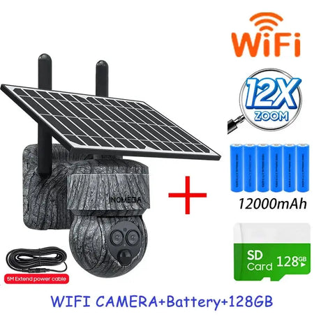 INQMEGA 8MP 4G SIM Card WiFi Solar Camera Outdoor Security