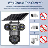 2 Pack Outdoor Security Camera System - 15MP Triple Lens 4G Solar Auto Tracking - stepyours.com