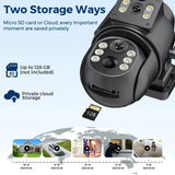 8MP 4K Solar WiFi Outdoor Camera Built In Battery Dual Lens 2K Surveillance - stepyours.com