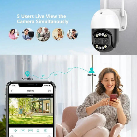 8MP WiFi Security Camera with Dual Lens Night Vision