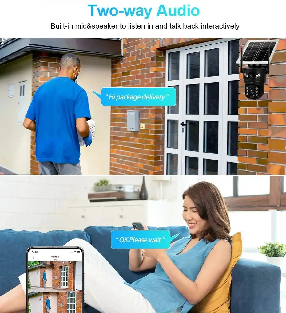 KERUI Outdoor Waterproof Solar Camera 6MP Dual Lens With 4G SIM And WiFi - stepyours.com