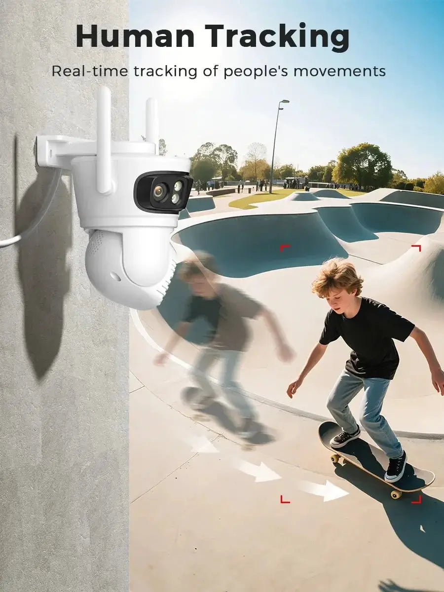 BESDER 6K 12MP Outdoor IP Camera - Three Lens AI Human Detection Waterproof - stepyours.com