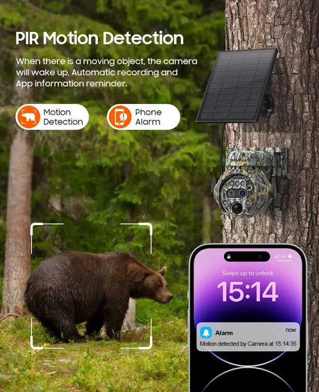 Shiwojia 12X Zoom 4K Solar Camera With Dual Lens 4G 360 Degree View - stepyours.com