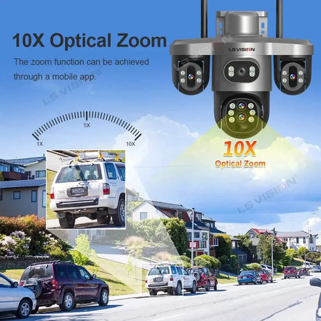 LS Vision 20MP Solar WiFi Surveillance Camera V380 Pro 10X Optical Zoom Outdoor - stepyours.com