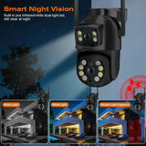 8MP 4K PTZ WiFi Camera With Dual Lens For Outdoor AI Human Detection - stepyours.com