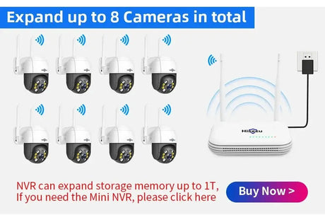 Hiseeu 4K 8MP Smart Wifi PTZ Camera With 5x Zoom AI Human Detection ONVIF - stepyours.com
