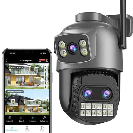 BESDER 15MP WiFi PTZ Outdoor Camera - Dual Screen, 10X Zoom, AI Human Detection - stepyours.com