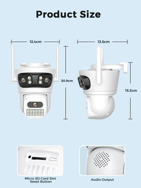 BESDER 6K 12MP Outdoor IP Camera - Three Lens AI Human Detection Waterproof - stepyours.com