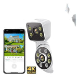 Hooked On 8MP 4K WiFi PTZ Camera Dual Lens Outdoor Security ICSEE App - stepyours.com