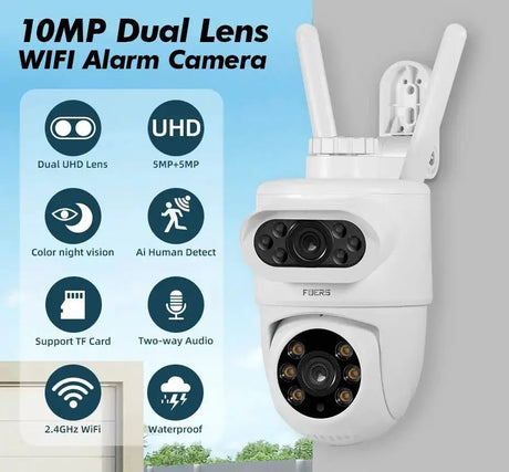 Fuers 5K 10MP Dual Lens IP Camera - Auto Tracking Tuya Smart WiFi CCTV - stepyours.com
