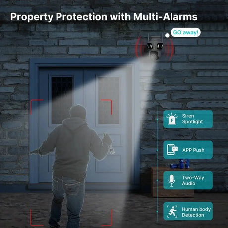 Three Lens PTZ IP Camera Outdoor HD WiFi Security Auto Tracking CCTV Hooks - stepyours.com