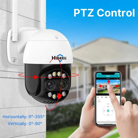 Hiseeu 4K 8MP PTZ WiFi IP Camera With 8X Zoom Night Vision And Smart Detection - stepyours.com