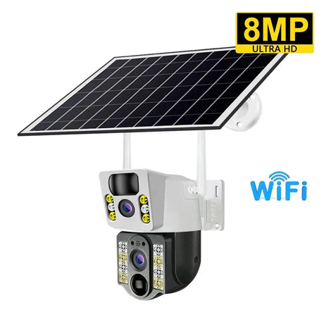 V380 Pro Solar 8MP 4K Wireless Camera - Dual Lens, 4G PIR Night Vision - stepyours.com