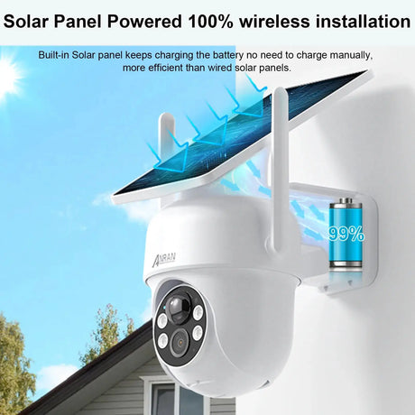 ANRAN Solar Camera Q4 3MP 5MP Outdoor Wireless Battery Security With Solar Power - stepyours.com