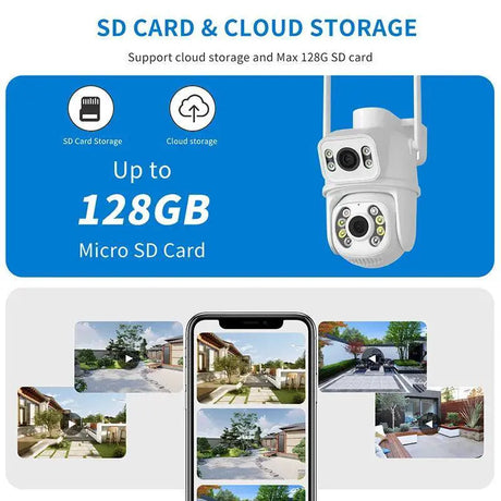 4K Dual Lens PTZ WiFi Outdoor Security Camera Night Vision