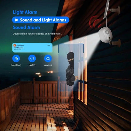 Never Miss A Moment Solar Powered 4MP Battery Spotlight Camera 2K Outdoor Tuya - stepyours.com