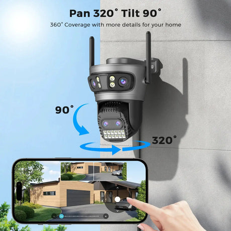 20MP Outdoors WiFi PTZ Security Camera - AI Human Detection and 10X Zoom Hooks by stepyours.com