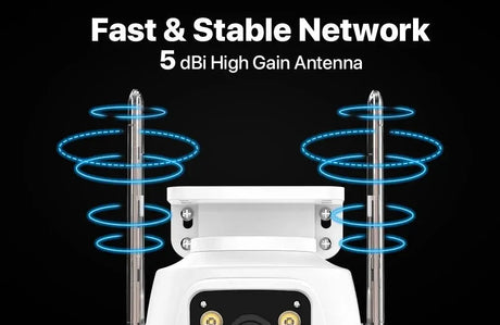 Dual Lens 360 Degree WiFi Camera IP66 Outdoor Security 8MP 4K PTZ - stepyours.com