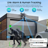 Solar Powered Outdoor Security Cam AI Tracking Night Vision