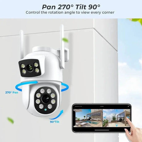 BESDER O-Kam Pro - Dual Screen 4K Outdoor PTZ WiFi Camera With Human Detection by stepyours.com