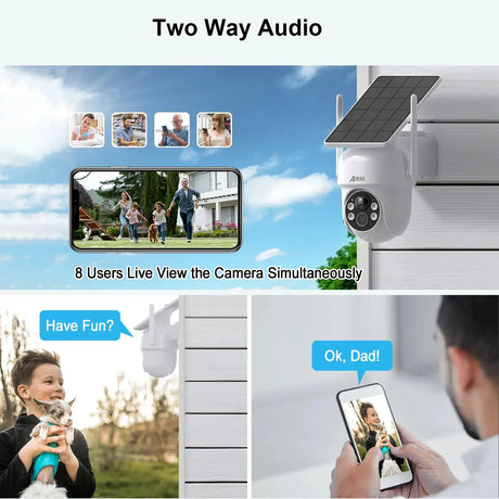 ANRAN Solar Camera Q4 3MP 5MP Outdoor Wireless Battery Security With Solar Power - stepyours.com