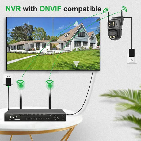4K Dual Lens Outdoor AI Surveillance Camera Auto Tracking